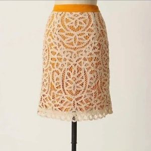 Odille Anthropologie skirt lace crochet “Lacemaker” size 4